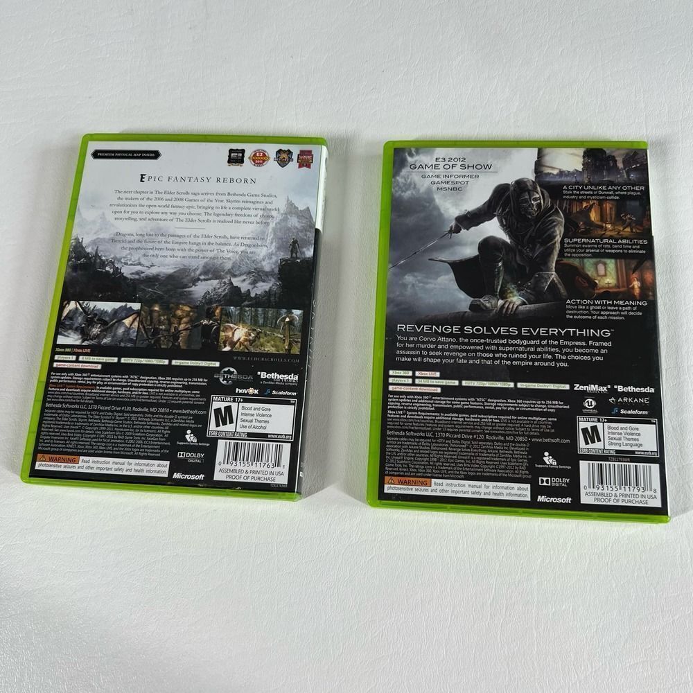 XBOX 360 DisHonored and‎ The Gider Scrools V Microsoft Bethesda - Picture 2 of 5